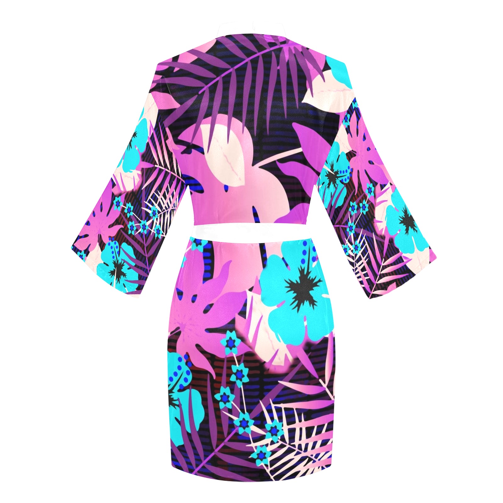 GROOVY FUNK THING FLORAL PURPLE Long Sleeve Kimono Robe
