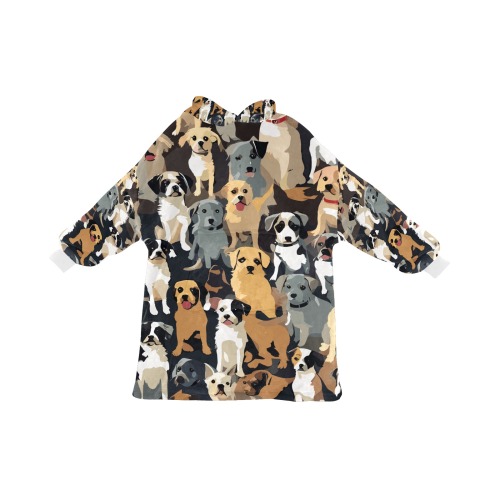 Abstract pattern of small funny dogs. Blanket Hoodie for Women