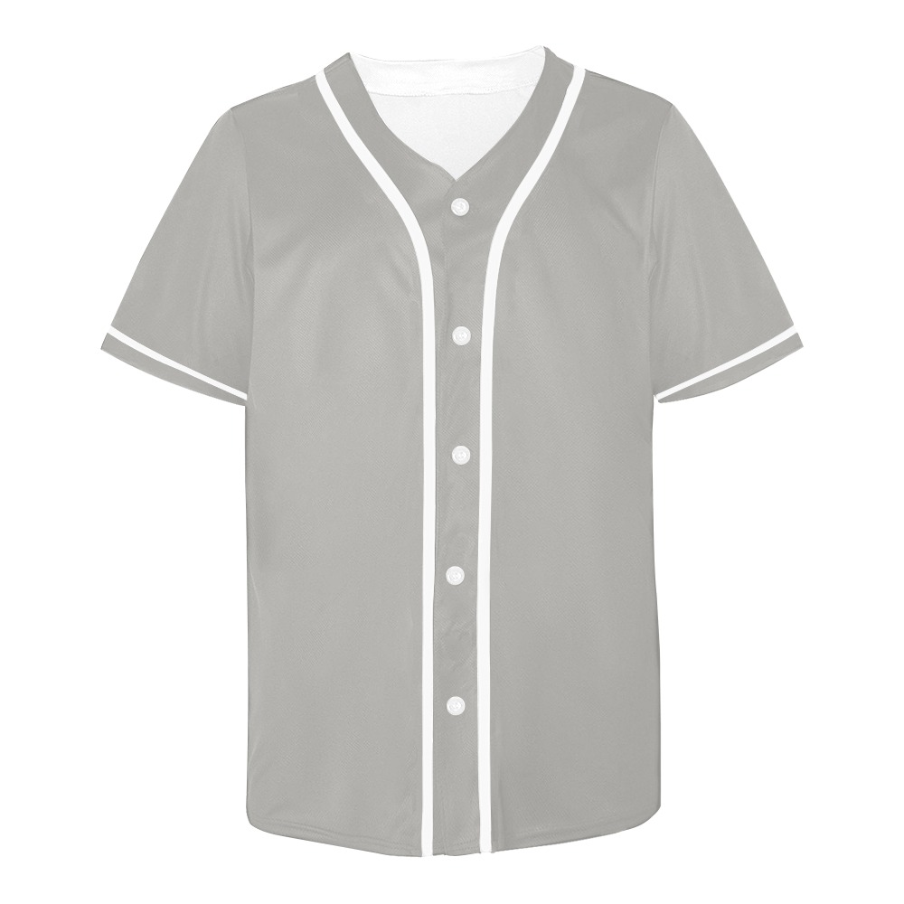 Deep Grey Plain All Over Print Baseball Jersey for Men (Model T50)