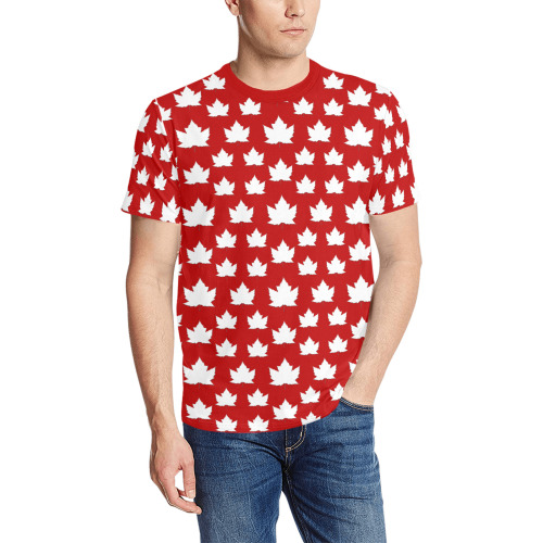 Cute Canada T-shirts Men's All Over Print T-Shirt (Solid Color Neck) (Model T63)
