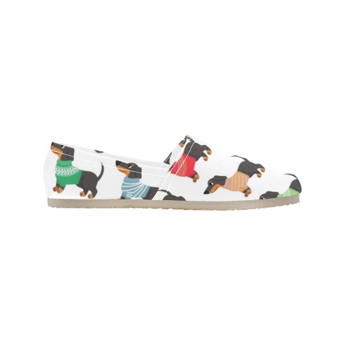 Dachshund - Cute Sweaters Women's Classic Canvas Slip-On (Model 1206)