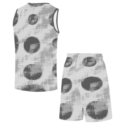 Vintage Grunge Circles - Gray Basketball Uniform with Pocket