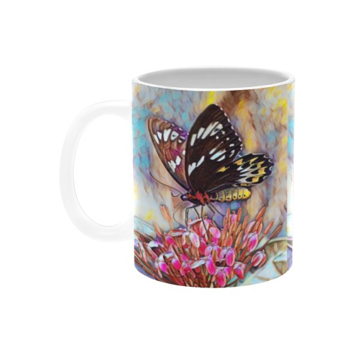 Butterfly Oil painting Custom White Mug (11OZ)