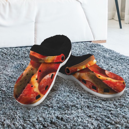 PEPPERONI PIZZA 11 Fleece Lined Foam Clogs for Adults