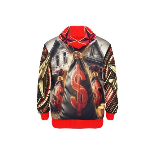 red sakboy hoodie Men's Long Sleeve Fleece Hoodie (Model H55)