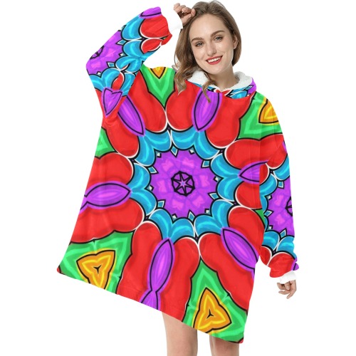 Fractoberry Seamless Fractal Pattern 0008308 Blanket Hoodie for Women