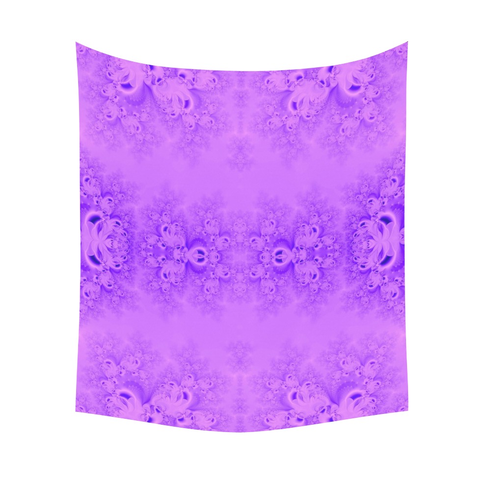 Purple Lilacs Frost Fractal Polyester Peach Skin Wall Tapestry 60"x 51"