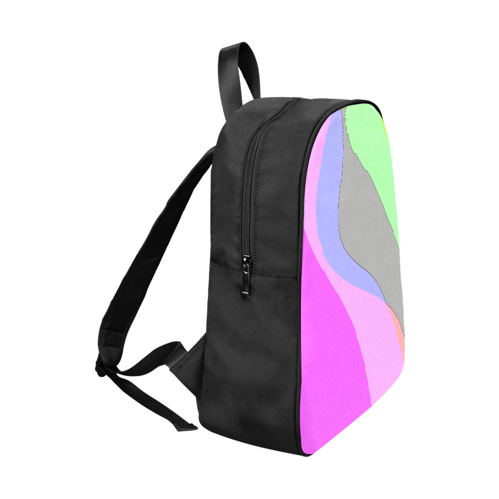 Abstract 703 - Retro Groovy Pink And Green Fabric School Backpack (Model 1682) (Large)