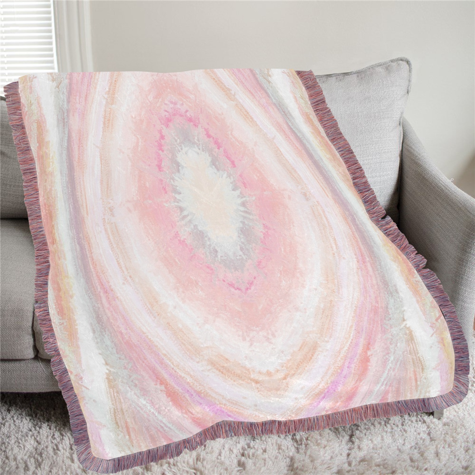 water7 Ultra-Soft Fringe Blanket 60"x80" (Mixed Pink)