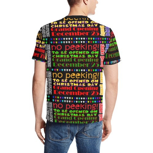 DO NOT OPEN TIL Christmas Men's All Over Print T-Shirt (Solid Color Neck) (Model T63)