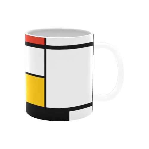 Mondrian De Stijl Modern White Mug(11OZ)