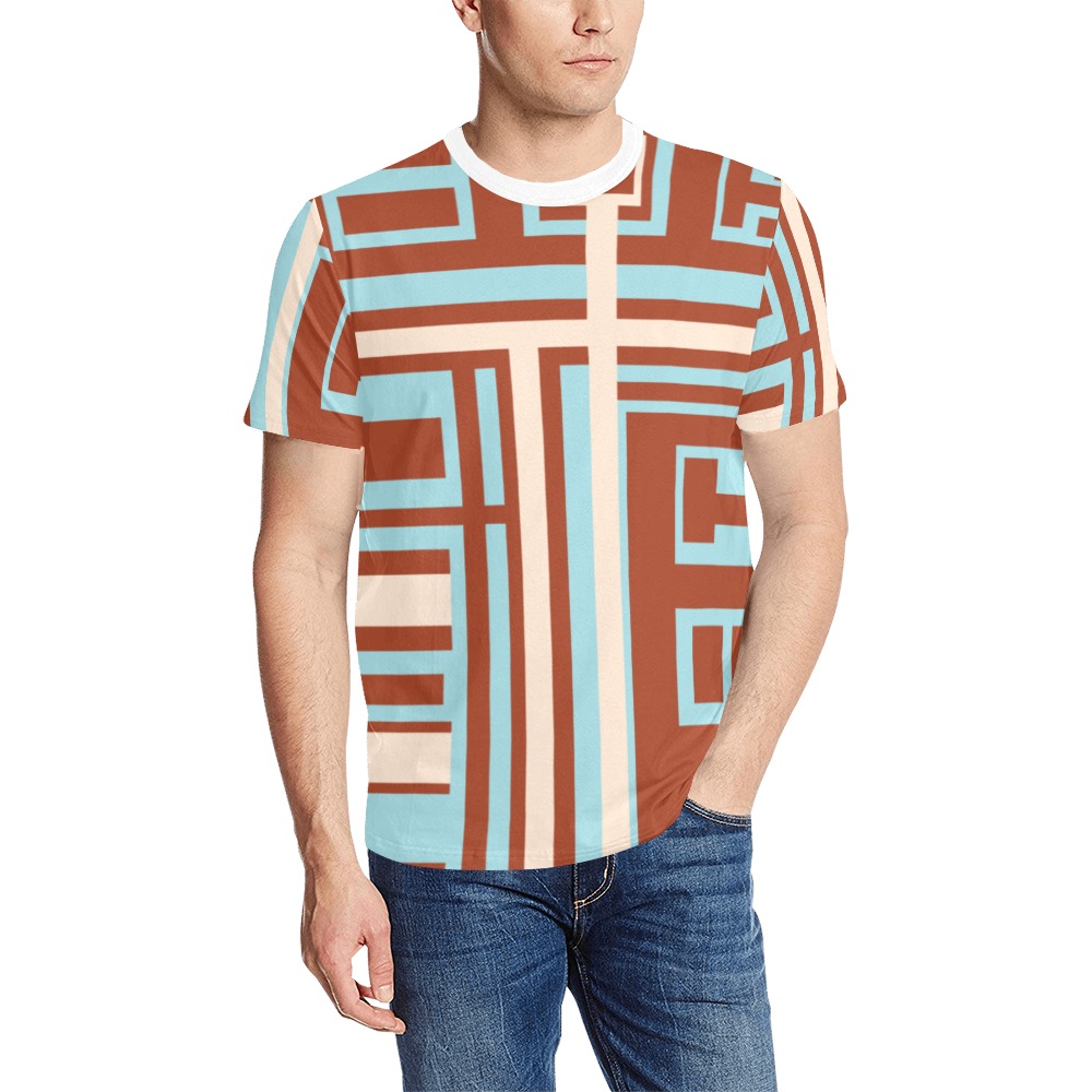Model 1 Men's All Over Print T-Shirt (Solid Color Neck) (Model T63)