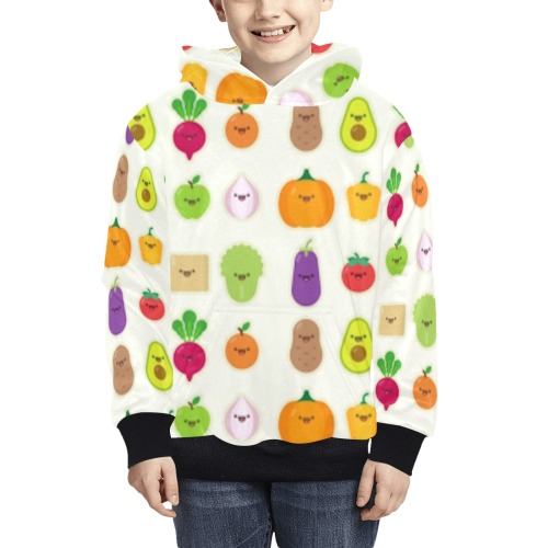 Smiley veggies Kids' All Over Print Hoodie (Model H38)