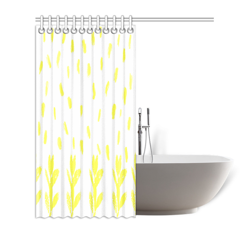 Yellow flower shower Shower Curtain 72"x72"