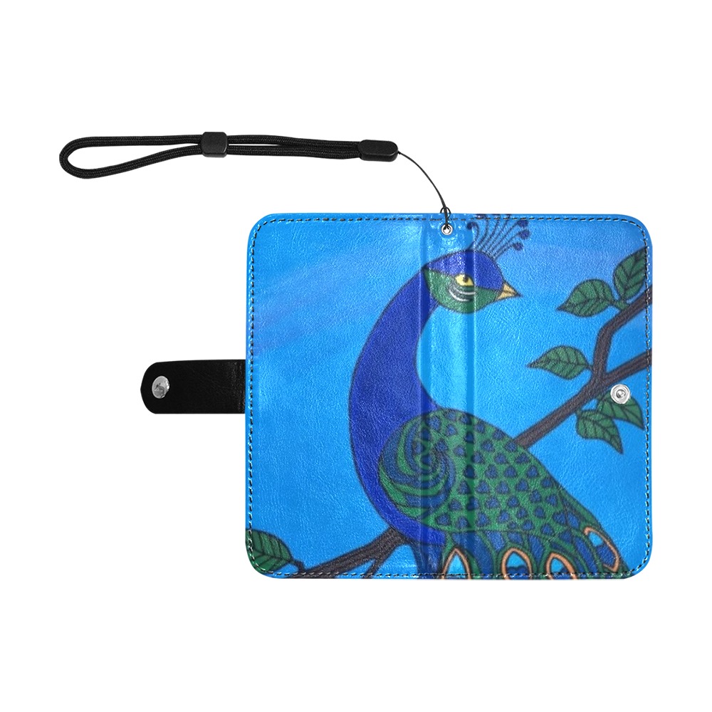 Peacock 2021 Flip Leather Purse for Mobile Phone/Small (Model 1704)