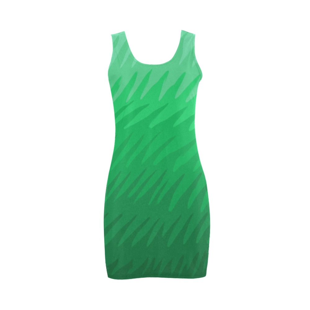green wavespike Medea Vest Dress (Model D06)