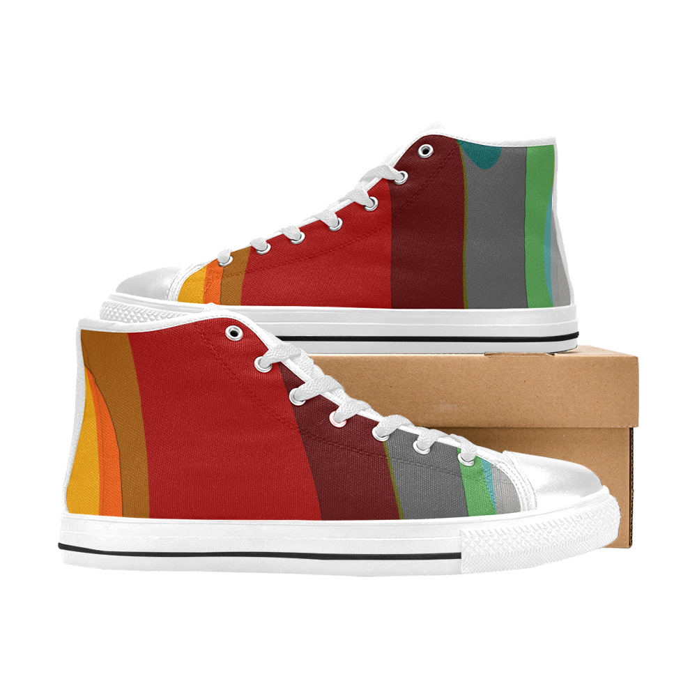 Colorful Abstract 118 Men’s Classic High Top Canvas Shoes (Model 017)