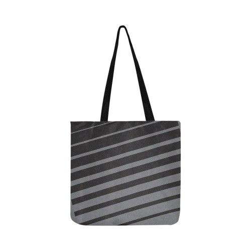 Black and Gray Stripe Reusable Shopping Bag Model 1660 (Two sides)