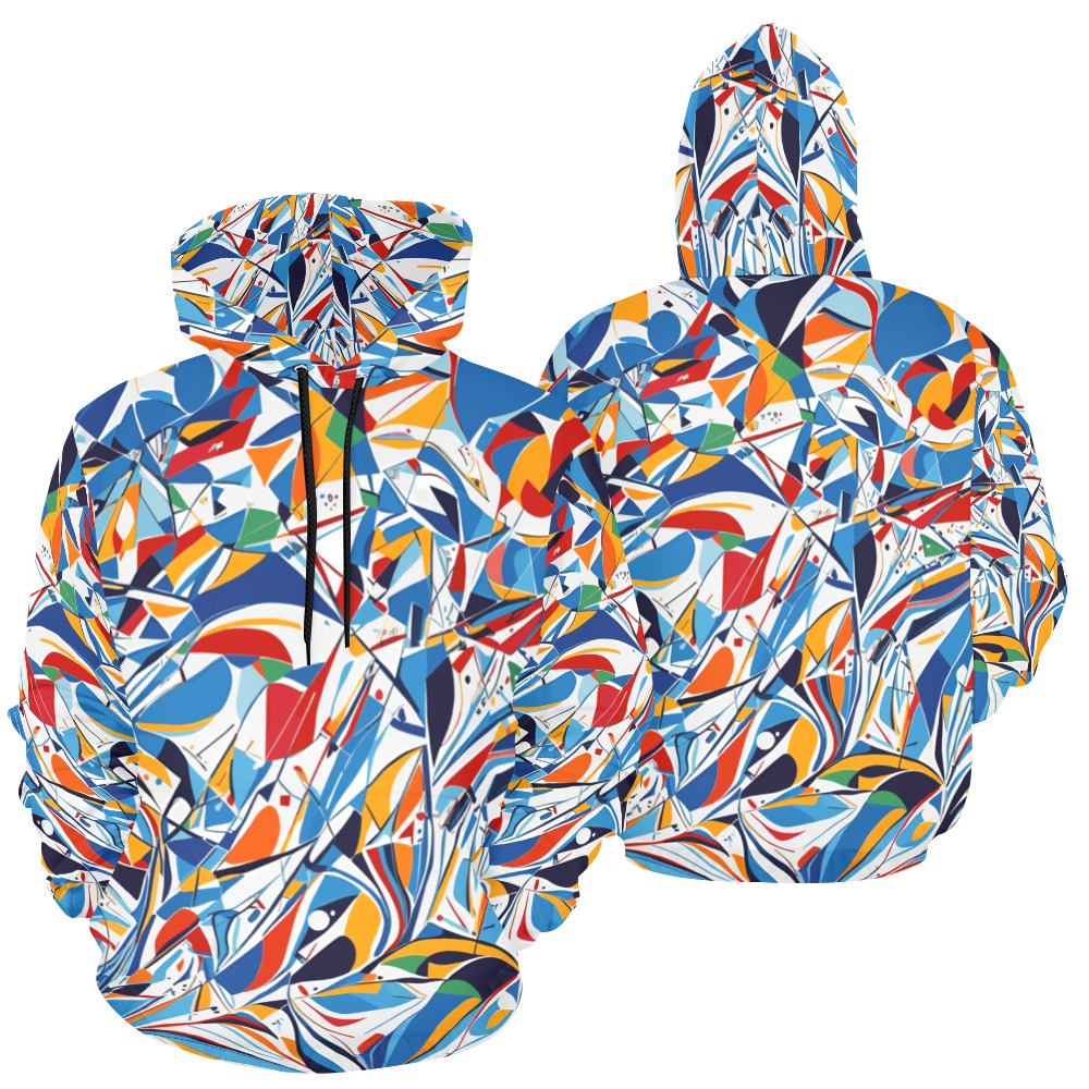 Abstract art of Alpine skiing. Geometric shapes. All Over Print Hoodie for Men (USA Size) (Model H13)
