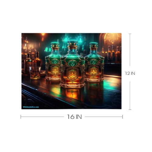 Neon Bar Set Wood Print 16"x12"