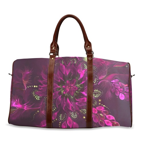flower watercolor pink Waterproof Travel Bag/Large (Model 1639)