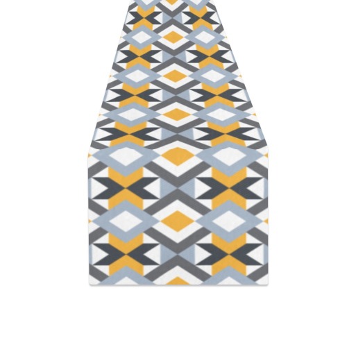 Retro Angles Abstract Geometric Pattern Table Runner 16x72 inch
