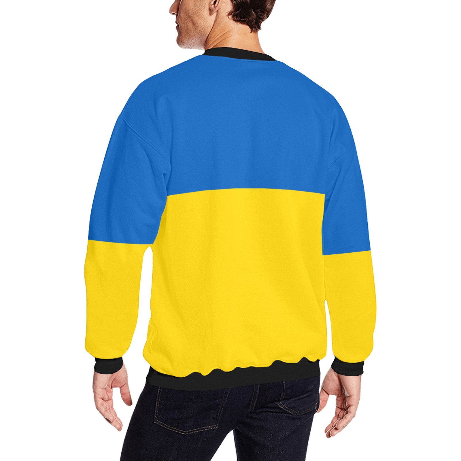 UKRAINE Men's Oversized Fleece Crew Sweatshirt (Model H18)