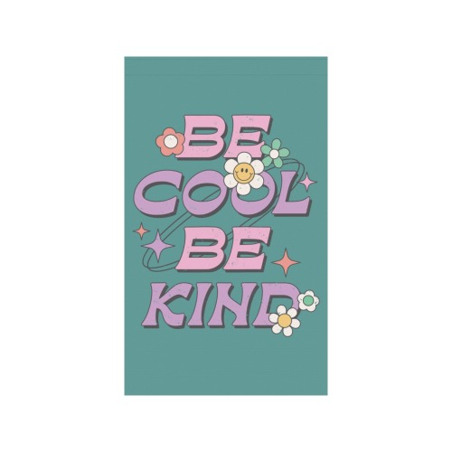 Retro Be Cool Be Kind Garden Flag 36''x60'' (Twin Sides)