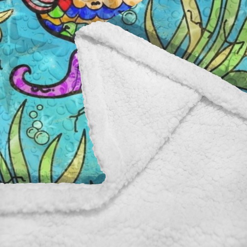 Pisces-Fische Popart by Nico Bielow Double Layer Short Plush Blanket 50"x60"