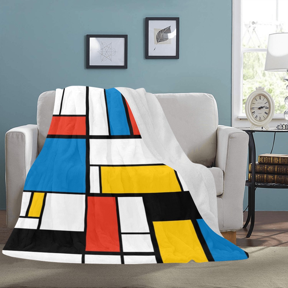 Mondrian De Stijl Modern Ultra-Soft Micro Fleece Blanket 60"x80"