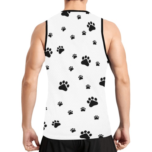 Paws Black and White by Fetishworld All Over Print Basketball Jersey