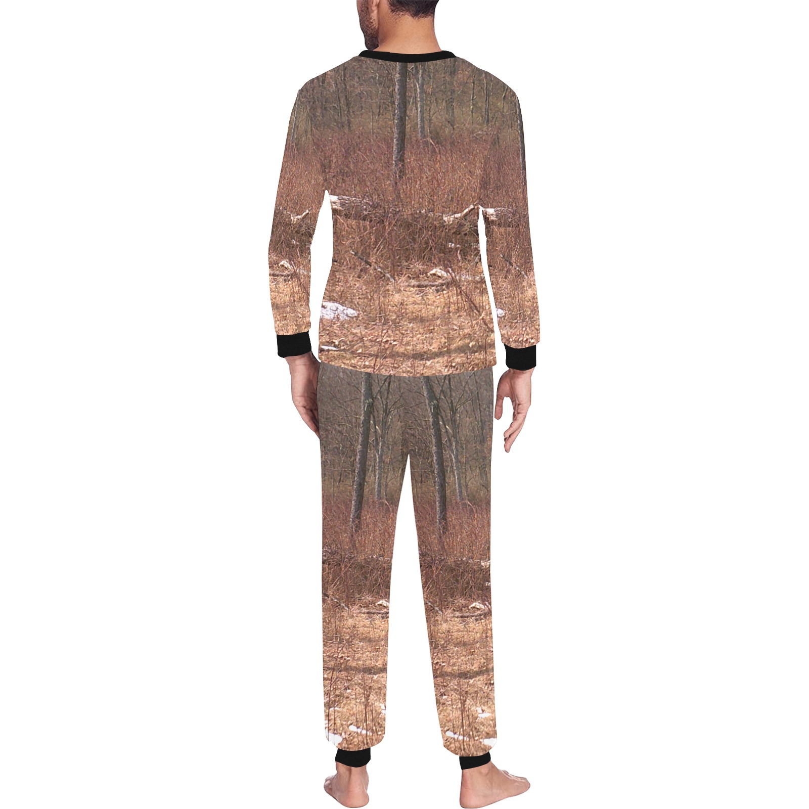 Falling tree in the woods Men's All Over Print Pajama Set
