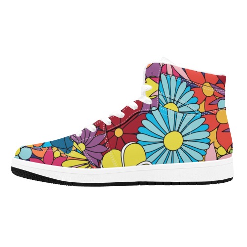 Hippy Flower Power Men's High Top Sneakers (Model 20042)