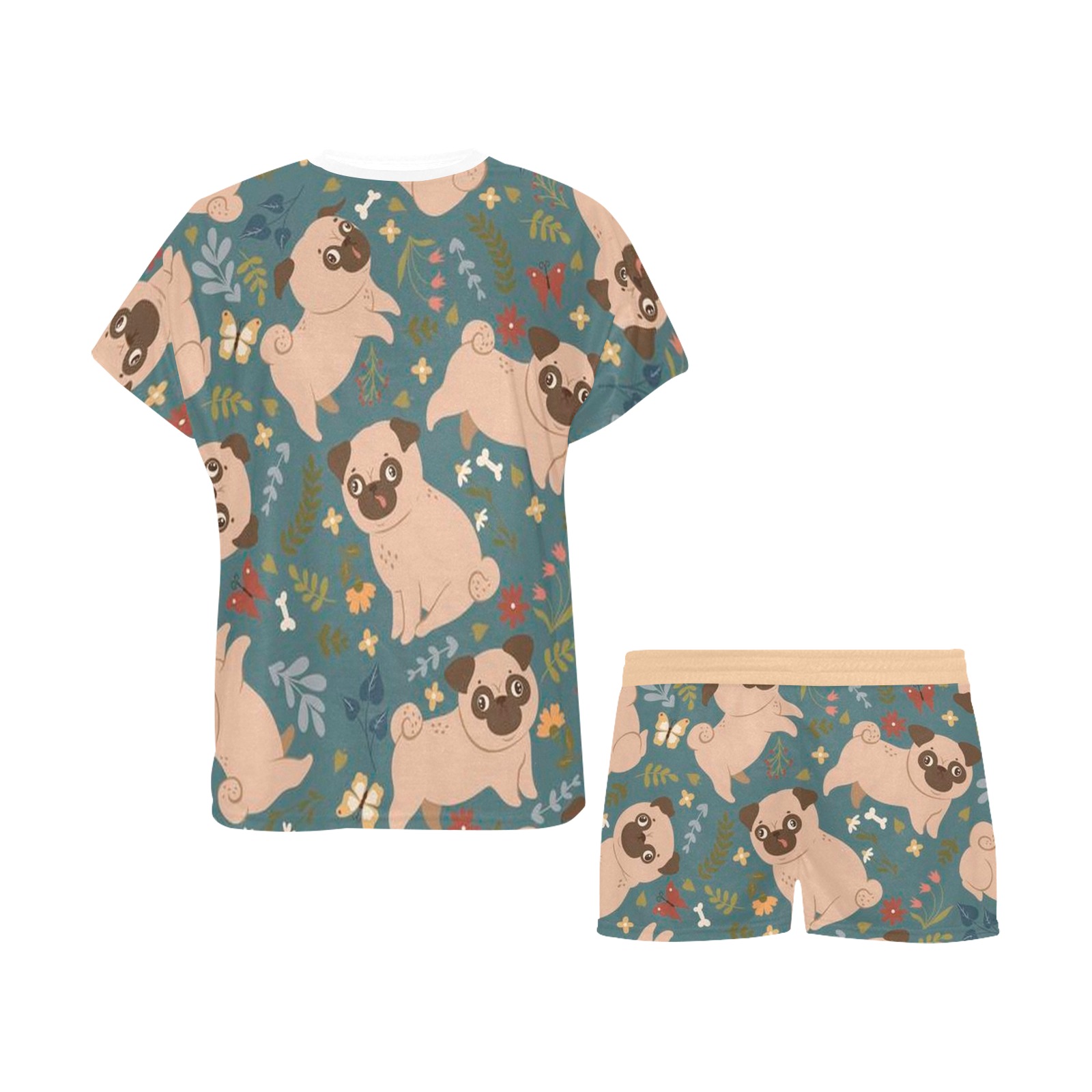Adorable Pug Pajamas Women's Short Pajama Set