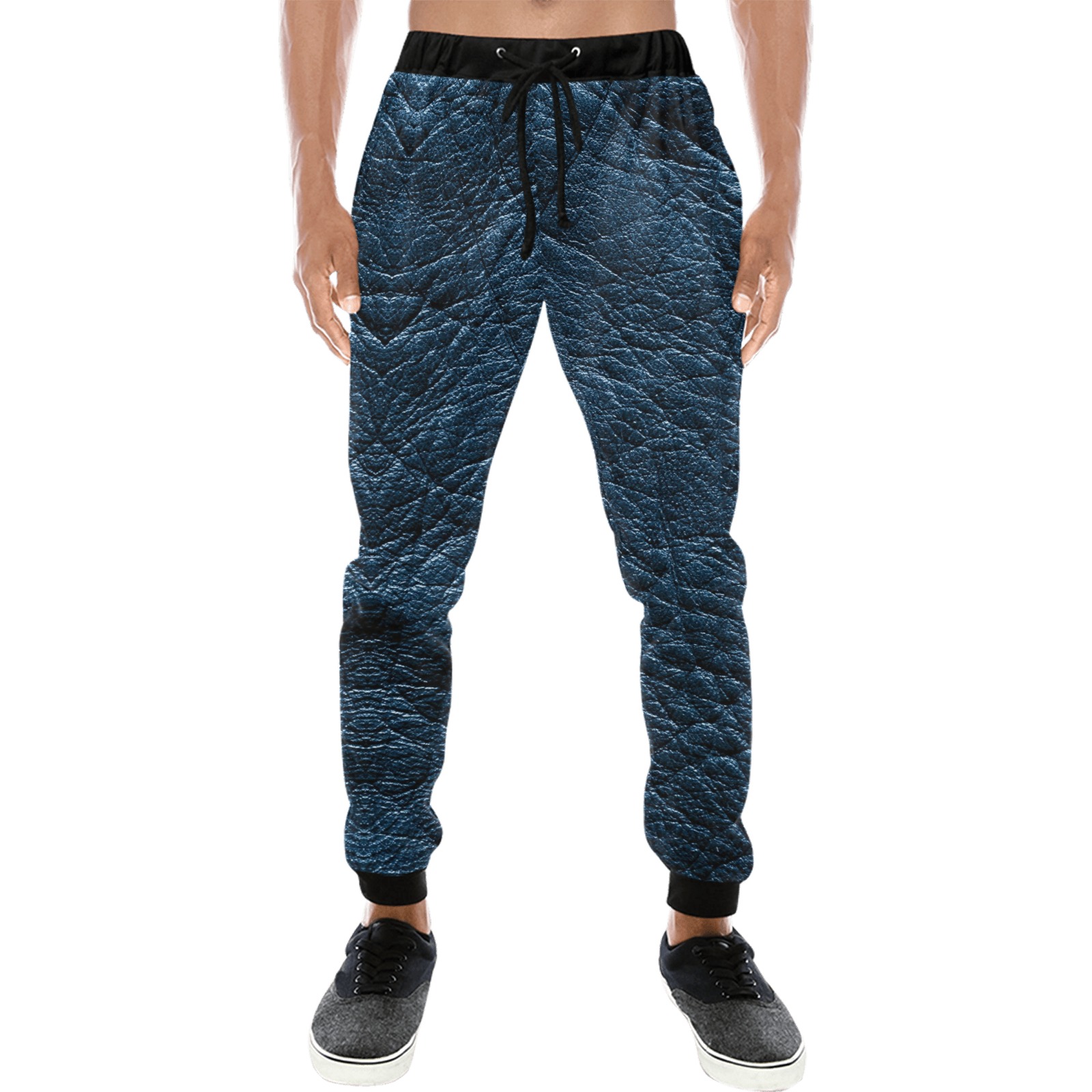 Leather Blue Style by Fetishworld Men's All Over Print Sweatpants (Model L11)
