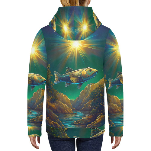 Celestial Swim Women's Long Sleeve Fleece Hoodie (Model H55)