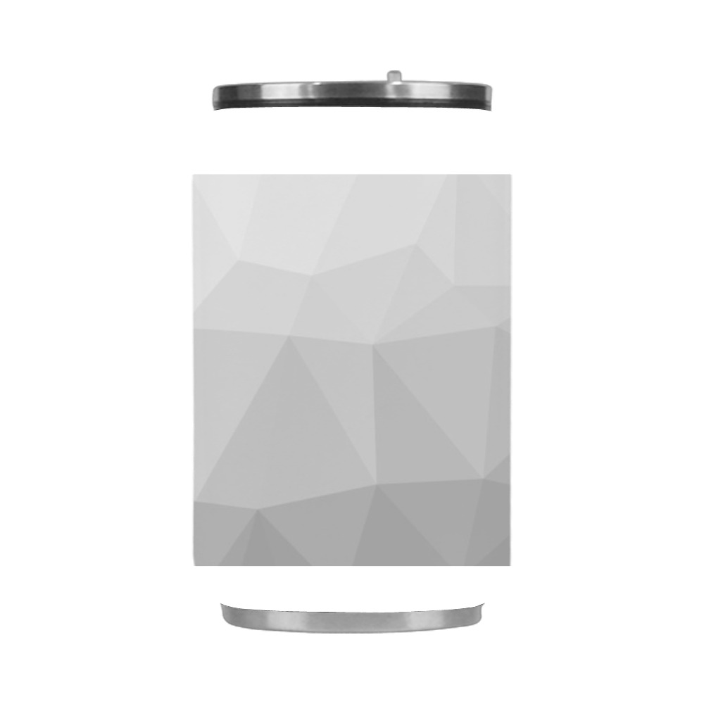 Grey Gradient Geometric Mesh Pattern Stainless Steel Vacuum Mug (10.3OZ)