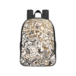 Marble Bronze Fabric School Backpack (Model 1682) (Medium)