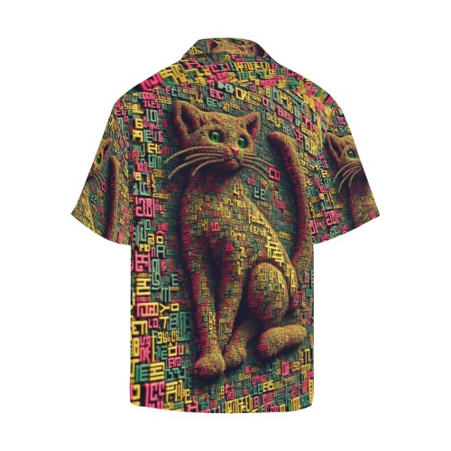 3D cat Hawaiian Shirt (Model T58)