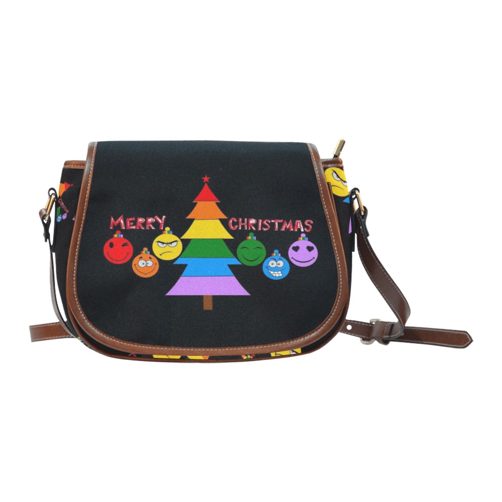 Rainbow Christmas by Nico Bielow Saddle Bag/Large (Model 1649)