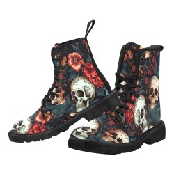 Shoes_Skeleton Martin Boots for Women (Black) (Model 1203H)