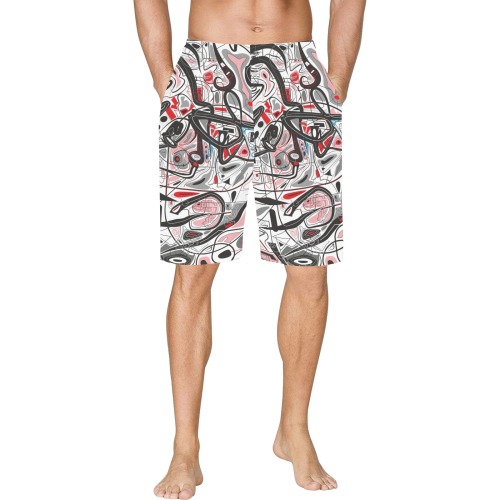 Model 2 All Over Print Basketball Shorts with Pocket