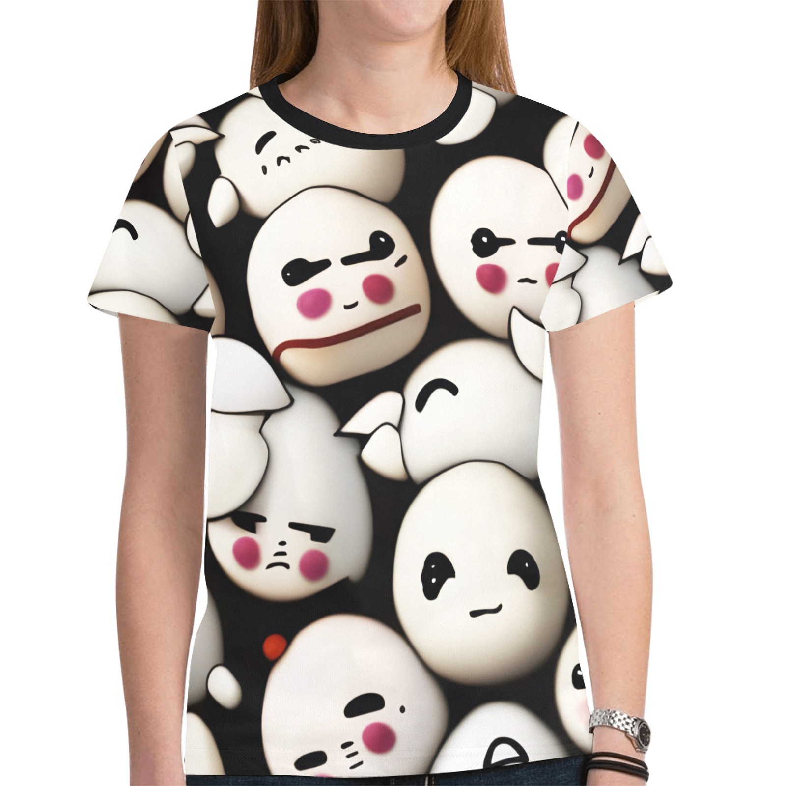 Cute Dumplings New All Over Print T-shirt for Women (Model T45)