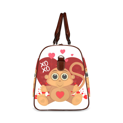 Valentine's Day Monkey Waterproof Travel Bag/Large (Model 1639)