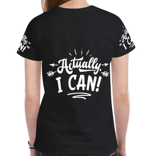 Actually I can New All Over Print T-shirt for Women (Model T45)