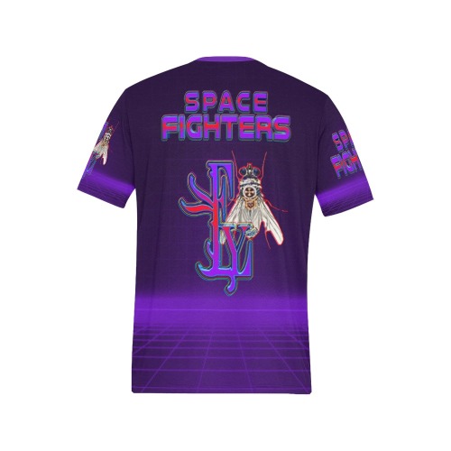 Space Fighter Collectable  Fly Men's All Over Print T-Shirt (Solid Color Neck) (Model T63)