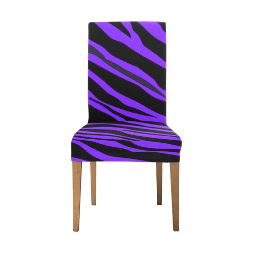 Deep Purple Zebra Stripes Removable Dining Chair Cover