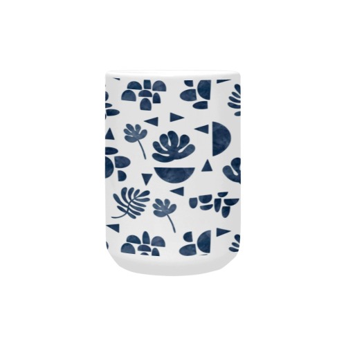 Simple_Indigo_Nature_Shapes Custom Ceramic Mug (15OZ)
