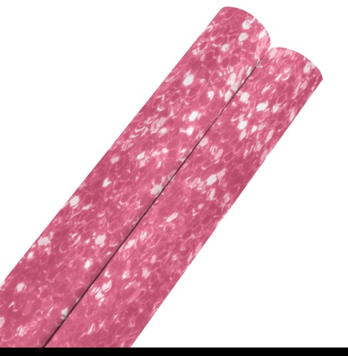 Magenta light pink red faux sparkles glitter Gift Wrapping Paper 58"x 23" (2 Rolls)