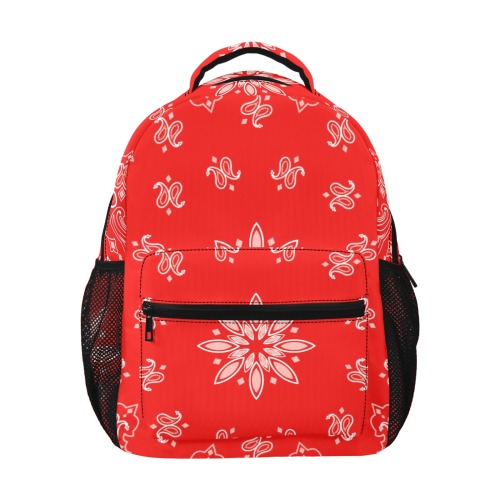 Red Bandana 17-inch All Over Print Casual Backpack
